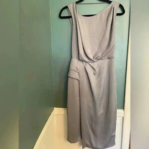 Reiss women’s dress size 2 - pewter gray - silk like material - sleeveless